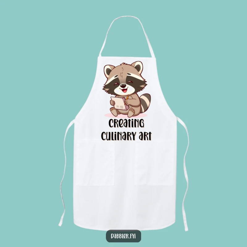Funny Raccoon Sketch Apron: Artist Raccoon Gear, Creative Kitchen Fun, Perfect Funny Gift