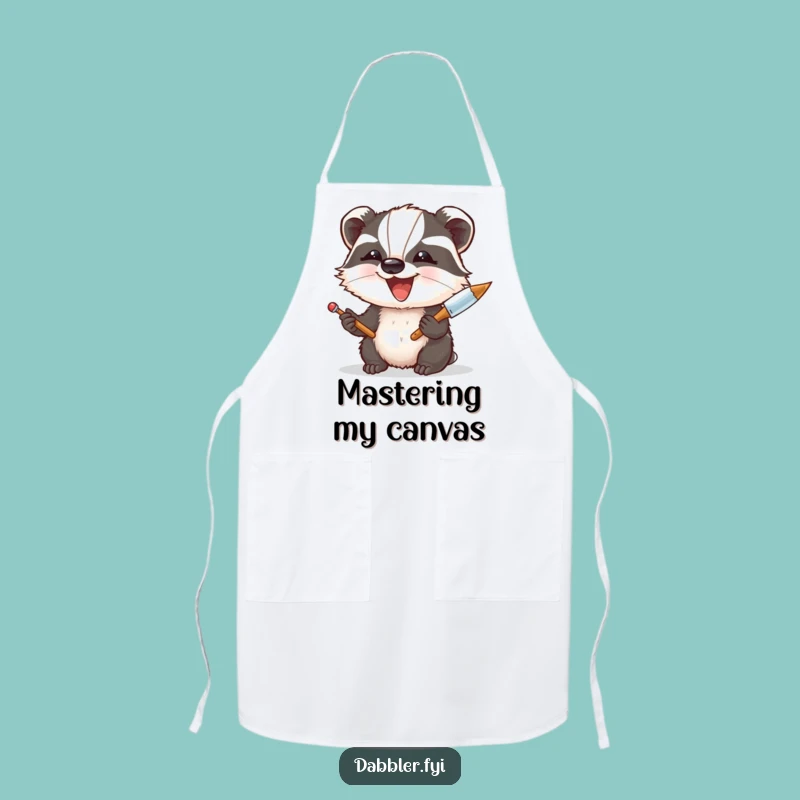 Funny Badger Creation Apron: Messy Fun Artwear, Ideal Humorous Gift for Cooks