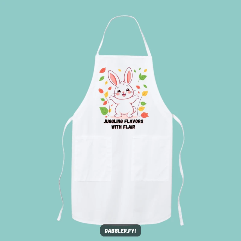 Funny Rabbit Apron: Happy Juggling Leaves, Hilarious Funny Gift for Kitchen Fun