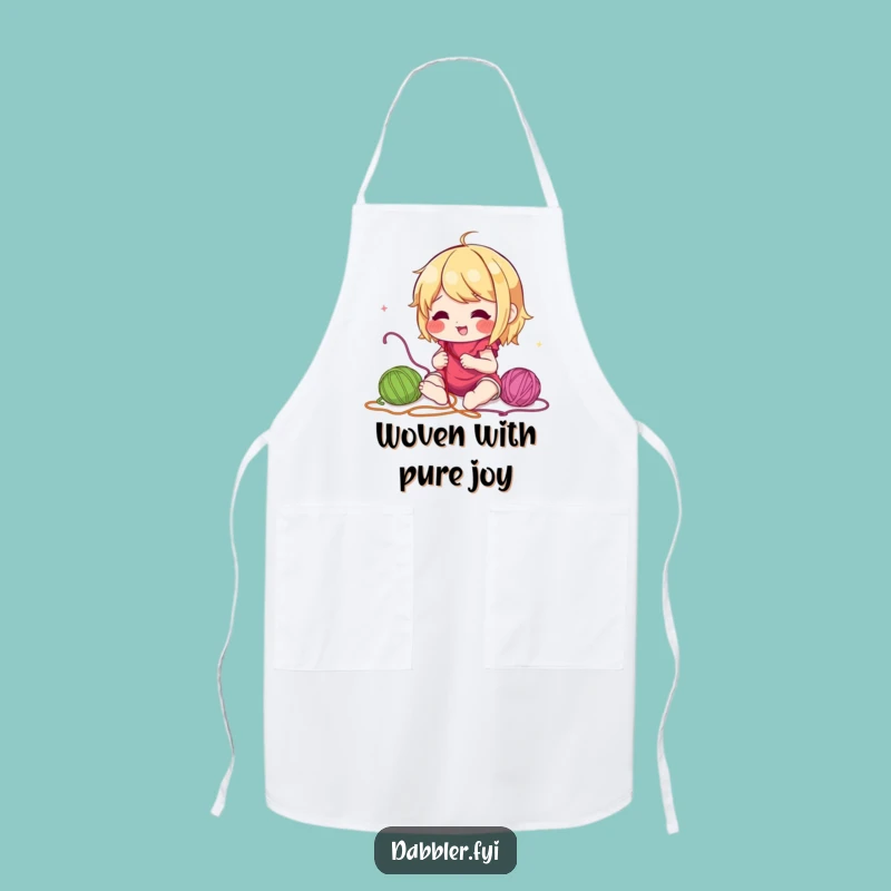 Funny Sewing Apron: Lively Character Experimenting with Colorful Threads, Practical Funny Gift