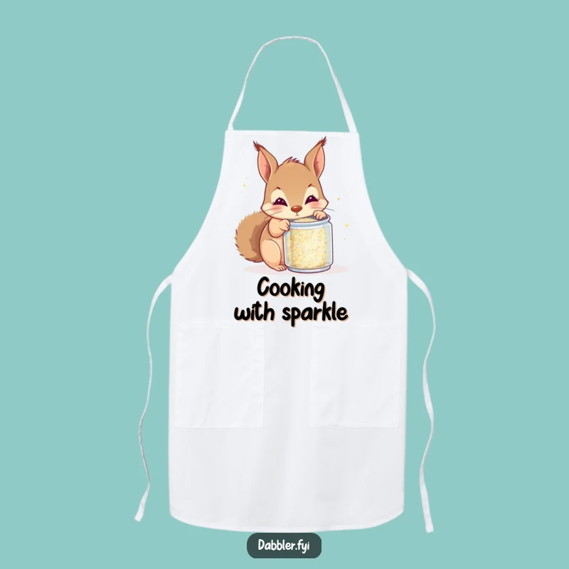 Funny Squirrel Glitter Apron - Create Sparkly with Humor Gift