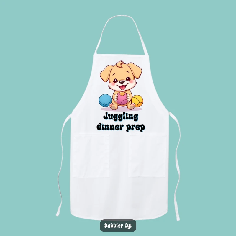Funny Puppy Juggling Apron: Cook Up Some Pup-tastic Laughs