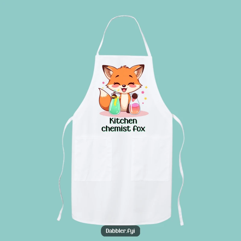 Funny Fox Lab Apron: Mad Scientist Kitchen Wear, Humorous Cooking Gift