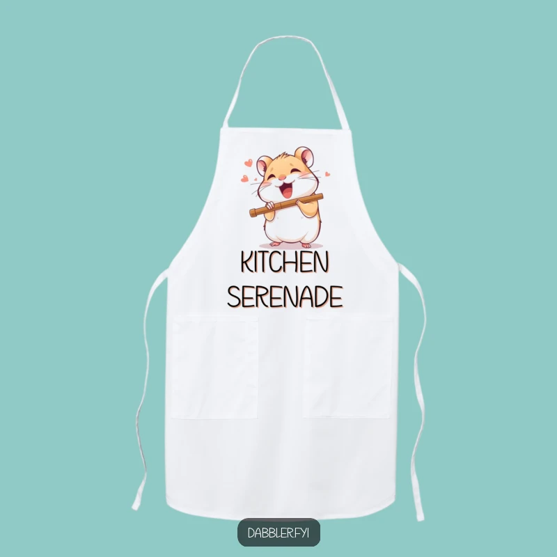 Funny Hamster Flutist Apron: Joyful Musician Hamster, Chef Funny Gift