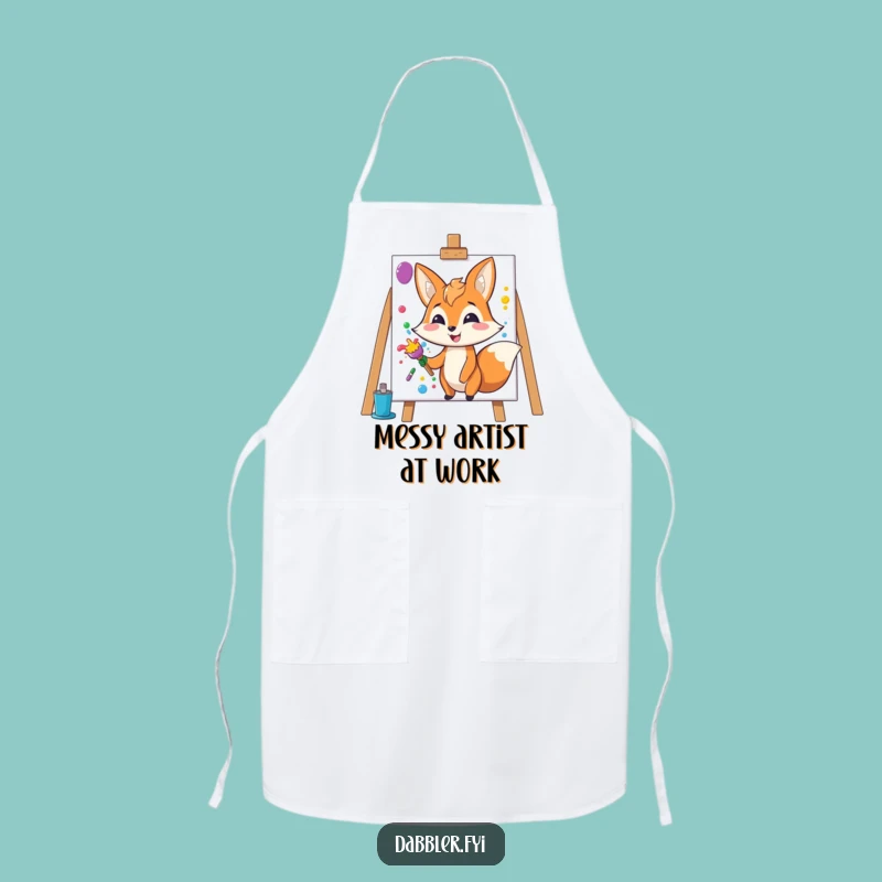 Funny Fox Artist Apron: Creative Splashing Friend, Practical Funny Gift!