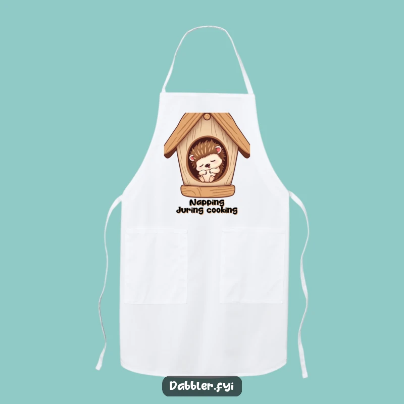 Funny Hedgehog Nap Apron: Kitchen Comfort with Sleepy Character!