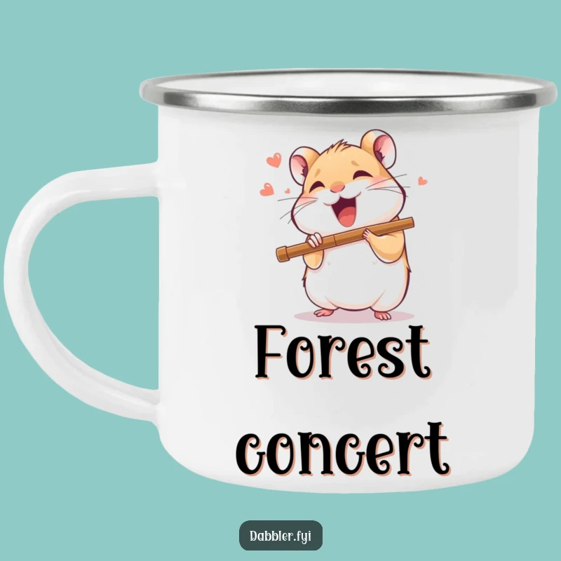 Funny Hamster Flutist Camping Mug: Durable Music Hamster, Outdoor Funny Gift