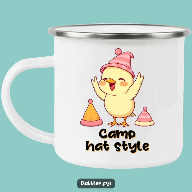 Funny Bird Hat Camping Mug: Durable & Stylish, Perfect for Outdoor Fashionistas