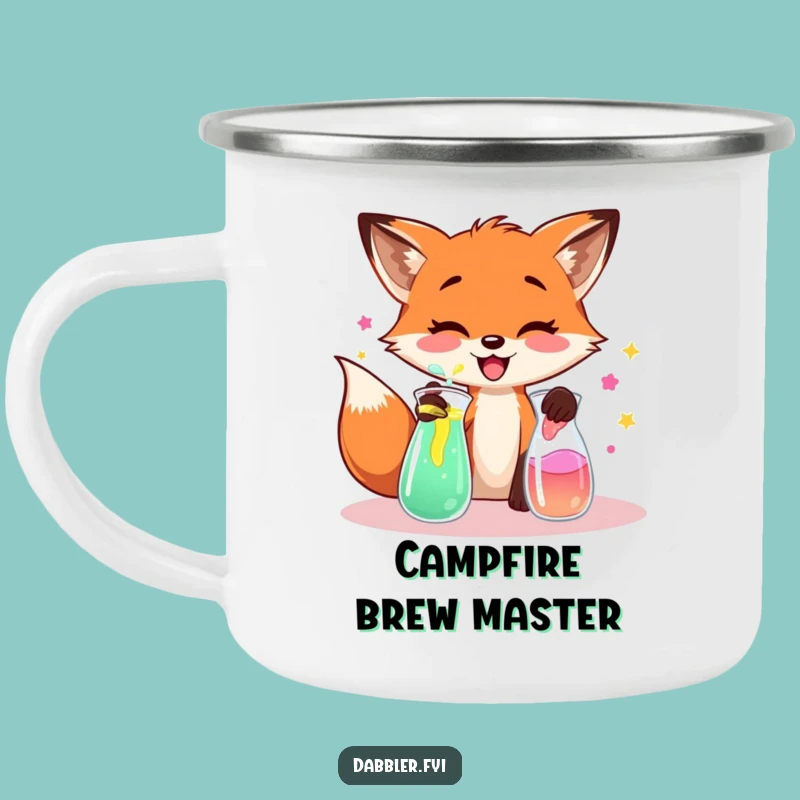 Funny Fox Lab Camping Mug: Durable & Whimsical, Perfect for Outdoor Experiments