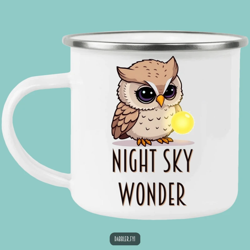 Funny Owl Mystery Camping Mug: Curious Owl Explorer, Rugged Wonder, Perfect Funny Gift