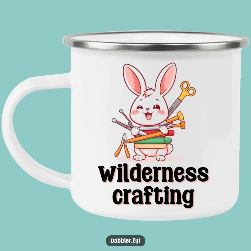 Funny Rabbit Crafter Camping Mug: Durable Bunny Balancing Tools, Outdoor Funny Gift