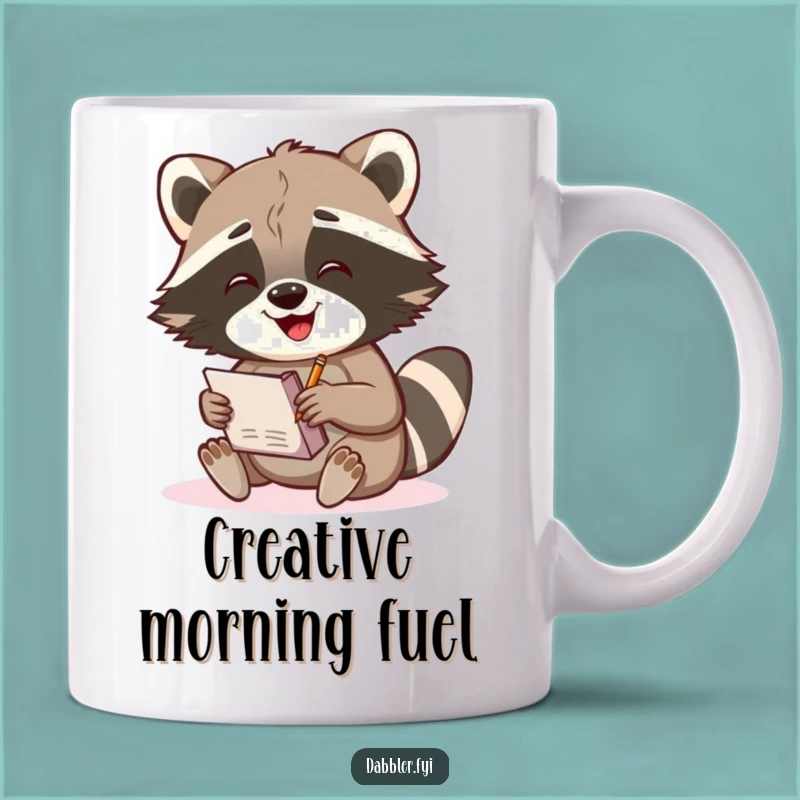 Funny Raccoon Sketch Mug: Gleeful Artist, Creative Fun, Perfect Funny Gift for Crafters