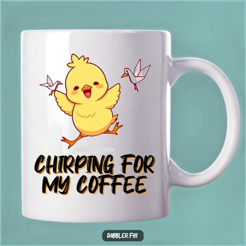 Funny Chick Crane Dancer Mug: A Joyful Funny Gift for Origami Fans