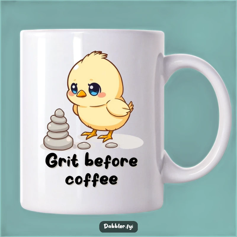 Funny Determined Chick Pebbles Mug - Hilarious Perseverance, Great Funny Gift!