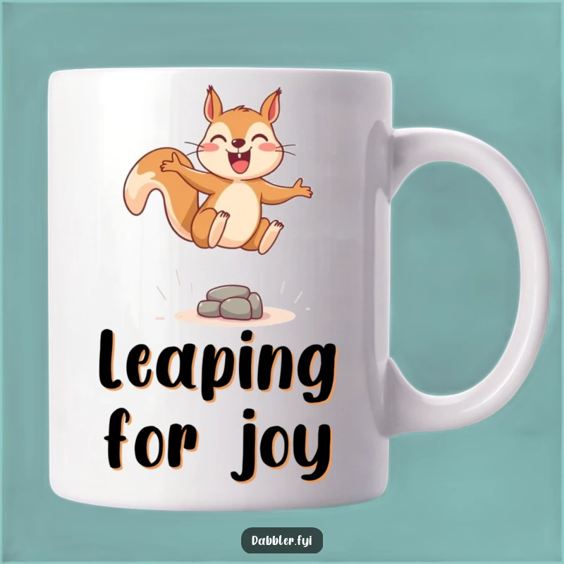 Funny Joyous Squirrel Leap Mug - Boundless Energy, Perfect Funny Gift!
