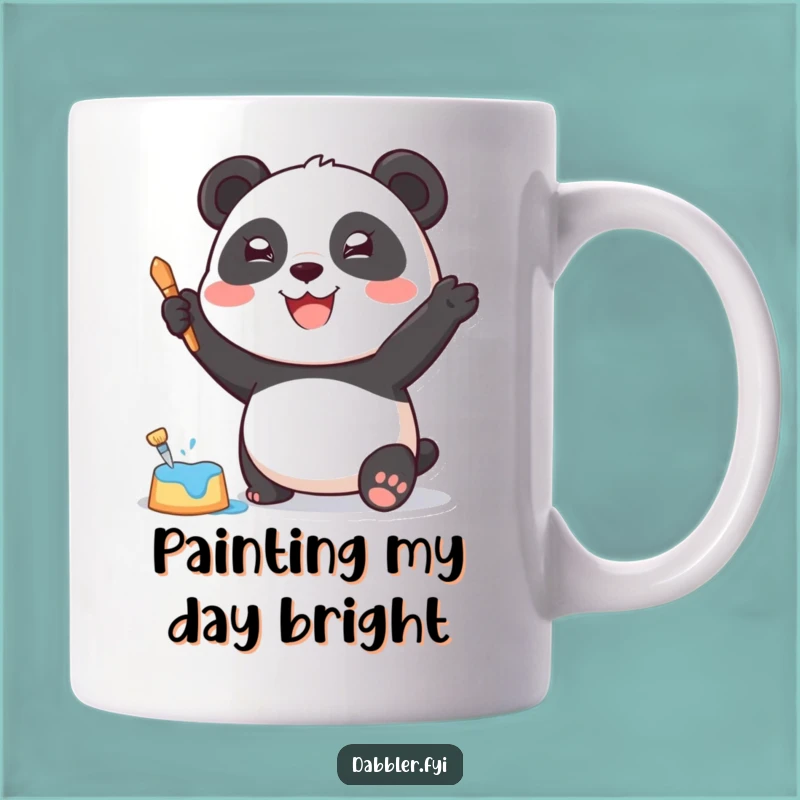 Funny Panda Art Mug: Joyful Panda Painting Fun, Perfect Creative Gift!