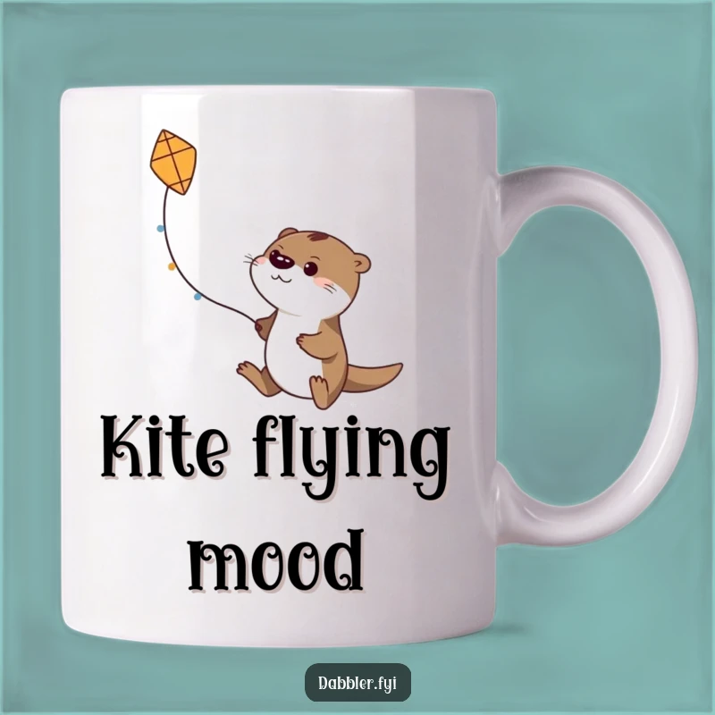 Funny Otter Kite Flyer Mug: Determined Otter Adventure, Perfect Gift for Dreamers