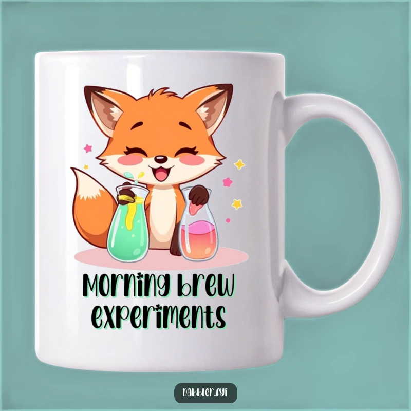 Funny Fox Lab Mug: Mad Scientist Fox Potion Cup, Hilarious Gift Idea