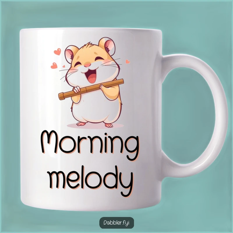 Funny Hamster Flutist Mug: Joyful Hamster Musician, Perfect Gift for Music Lovers