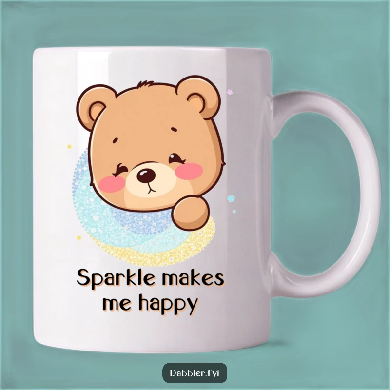 Funny Bear Glitter Mug: A Curious Character's Sparkly Obsession, Perfect Gift!
