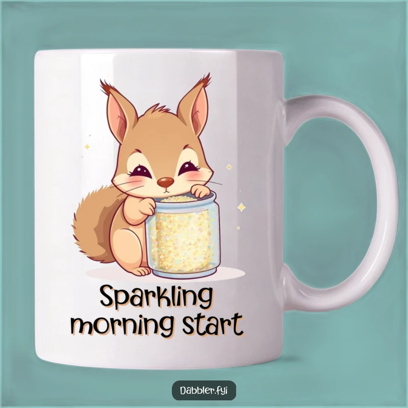 Funny Squirrel Glitter Mug - Hilarious Sparkly Art Gift for Enthusiasts