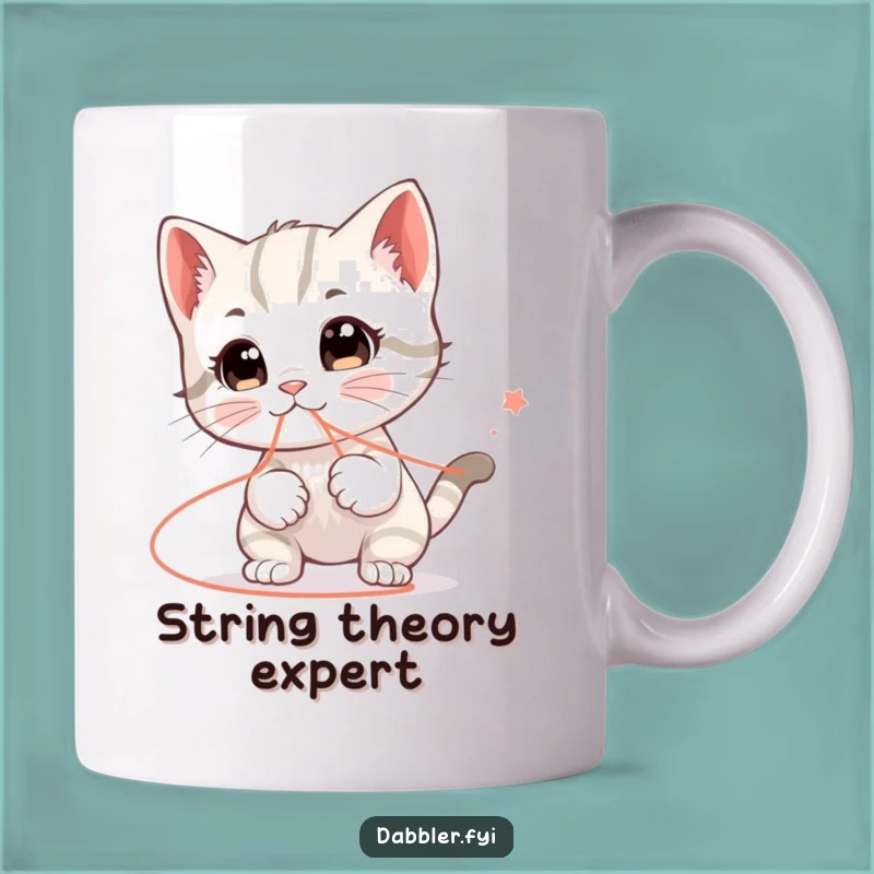 Funny Kitten String Mug: A Hilarious Cat's Endless Adventure Gift