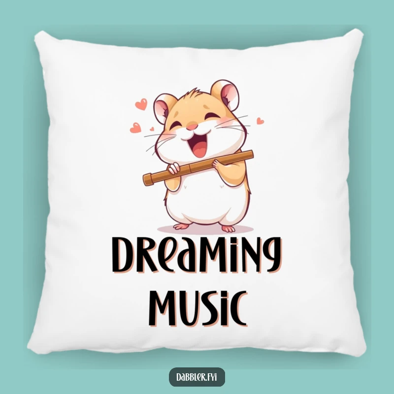 Funny Hamster Flutist Pillow: Cozy Hamster Music, Comfy Funny Gift