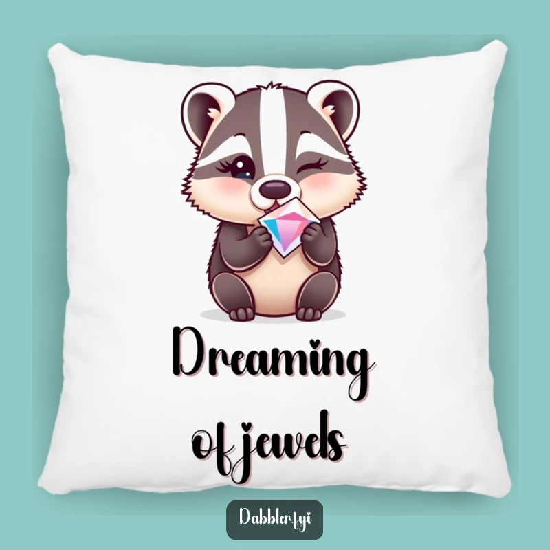 Funny Badger Gem Pillow - Cozy Surprise & Cute Charm, Perfect Funny Gift!