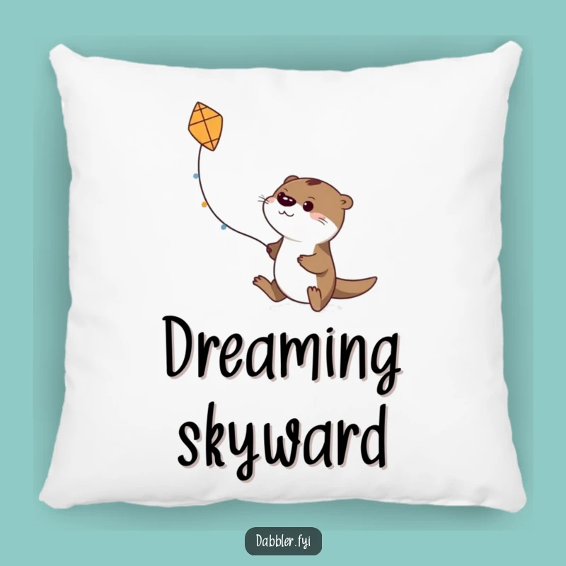 Funny Otter Kite Flyer Pillow: Cozy Determined Otter, Comfy Funny Gift