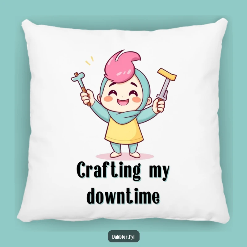 Funny Crafter Pillow: Cozy Funny Gift for the Cheerful Decorator