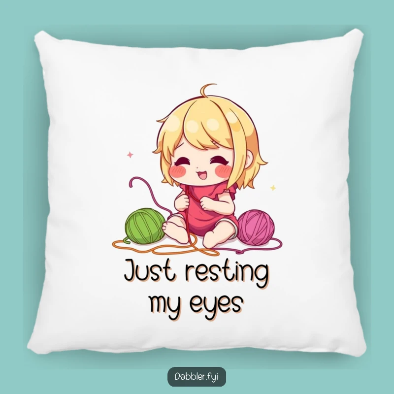 Funny Embroidery Pillow: Lively Character Sewing Colorful Threads, Comfy Funny Gift