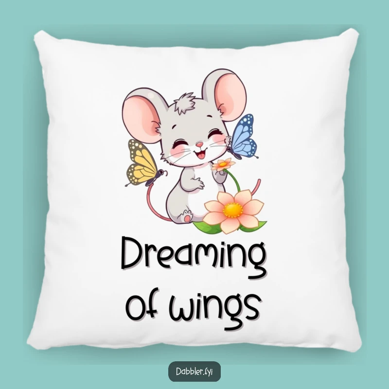 Funny Mouse Butterfly Pillow: Cozy Nature Accent, Adorable Soft Funny Gift