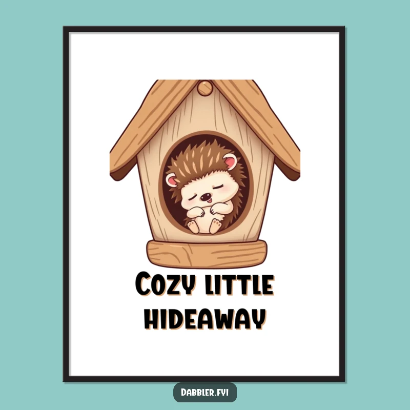 Funny Hedgehog Nap Digital Print: Sleepy Character Art, Instant Download!