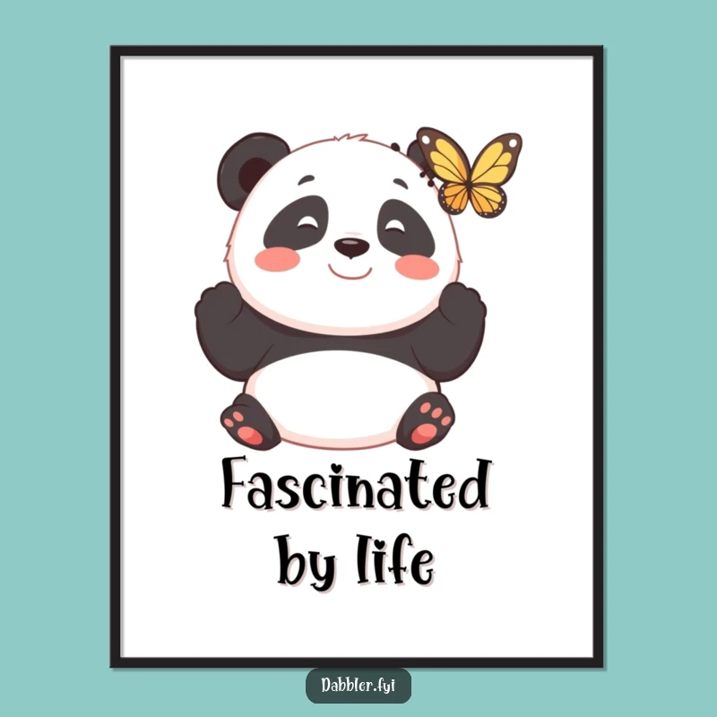 Funny Panda Butterfly Digital Art - Instant Calm & Beauty, Perfect Downloadable Funny Gift!