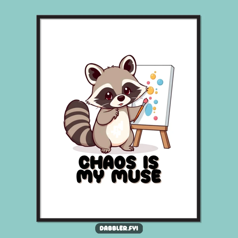 Funny Raccoon Tail Art Digital Print: Instant Humorous Decor, Perfect Art Gift Download