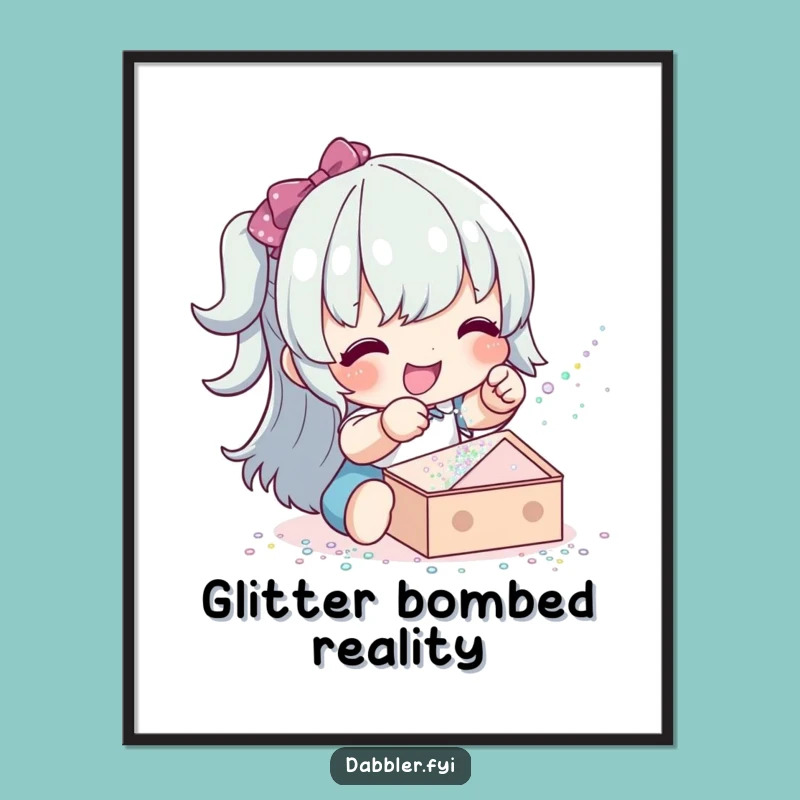 Funny Glitter Sprinkler Digital Art: Instant Funny Gift for the Sparkly Art Lover