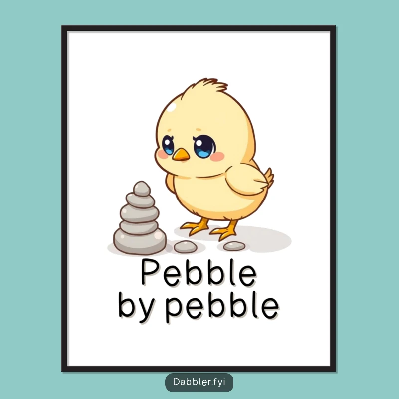 Funny Chick Pebble Digital Art - Instant Motivation & Humor, Perfect Downloadable Funny Gift!