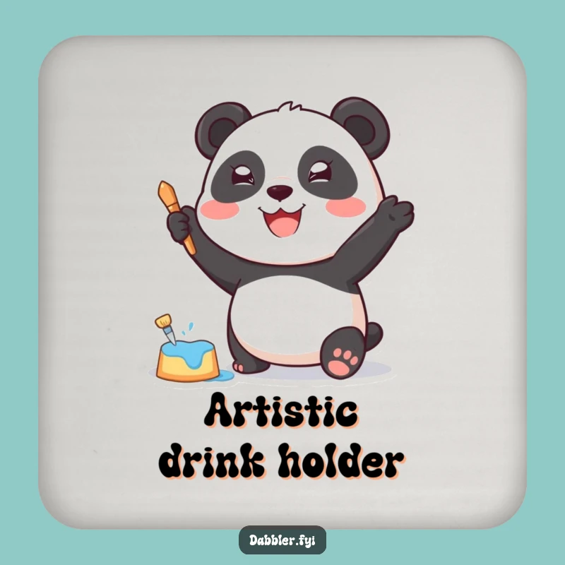 Funny Panda Art Coaster: Protect Surfaces with Joyful Panda's Painting!