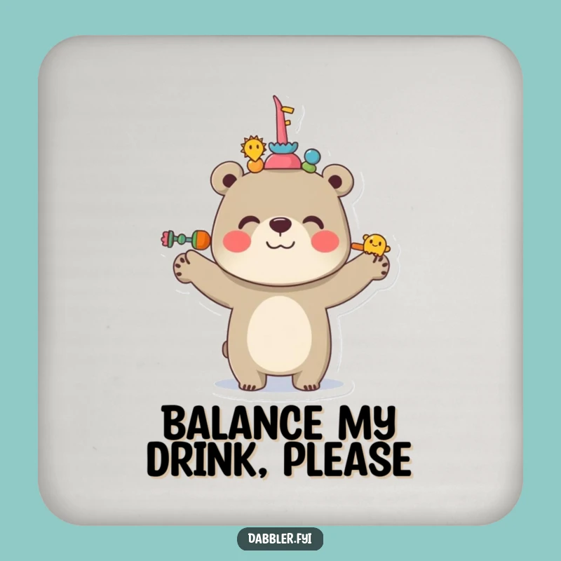 Funny Bear Coasters: Balance Your Drinks with Cheer, Set Gift