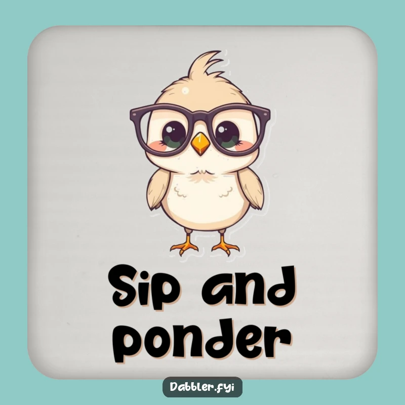 Funny Bird Coaster: Stylish Specs Humor - Protect Surfaces with Hilarious Gifts!