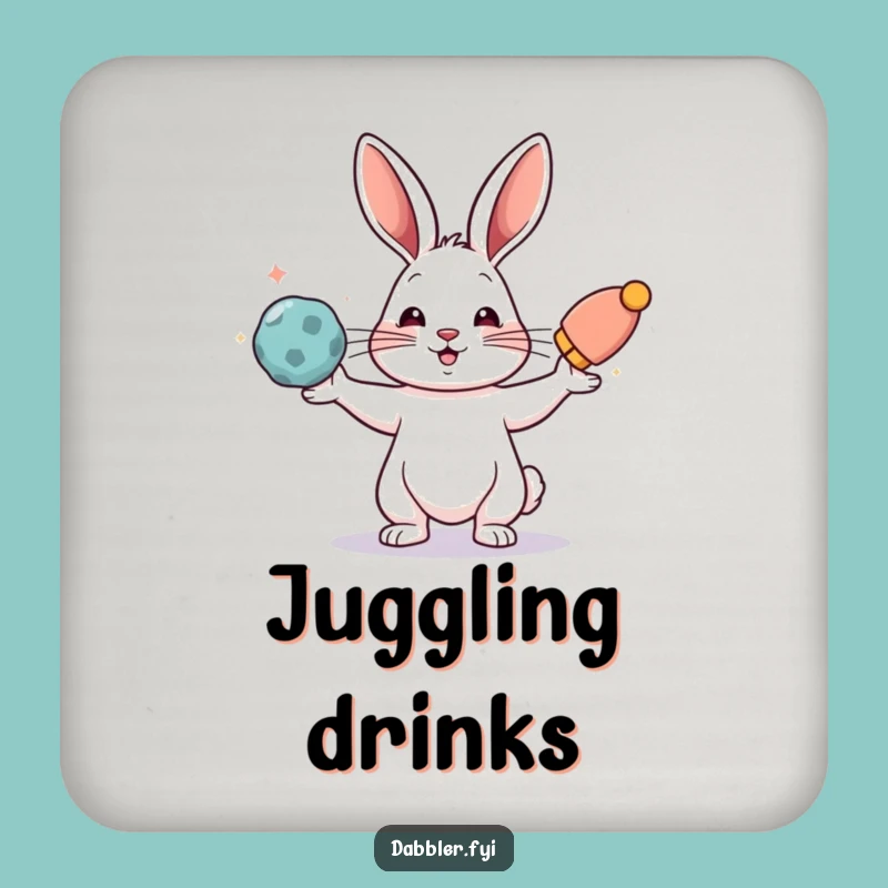 Funny Rabbit Juggling Coaster: Protect Surfaces with Artistic Flair, Ideal Funny Gift
