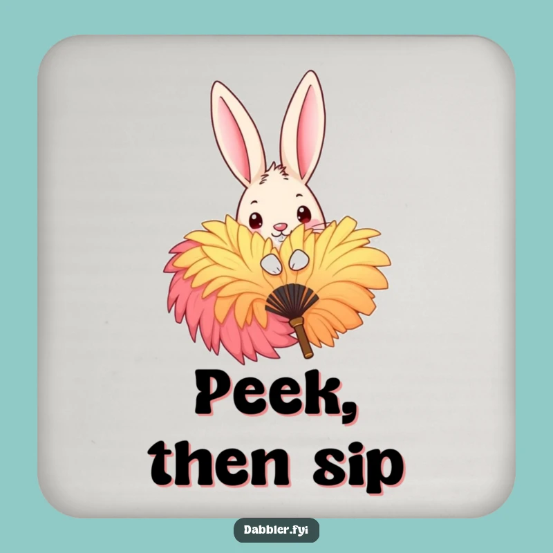 Funny Rabbit Peek Coasters - Set of 4 Mischief Drink Savers