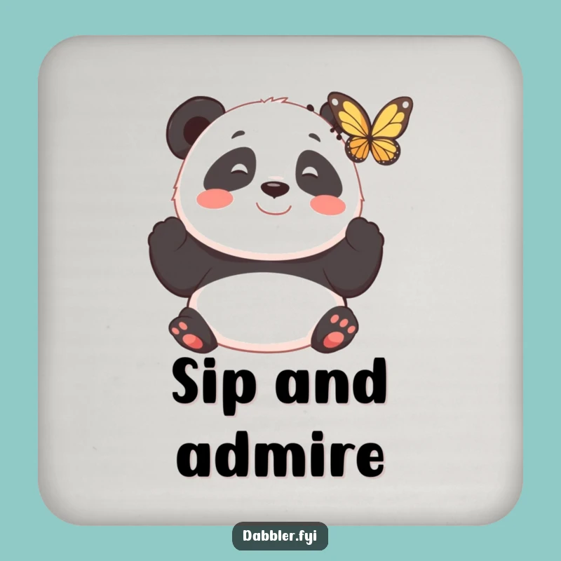Funny Panda Butterfly Coaster Set - Protect Surfaces with Peace, Charming Funny Gift!