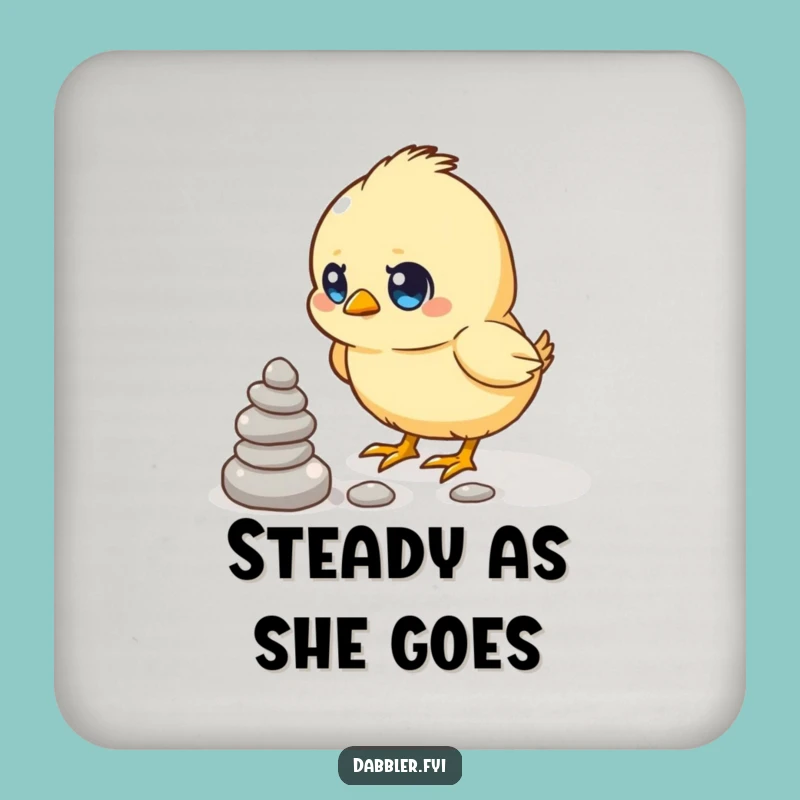 Funny Chick Pebble Coasters - Protect Your Table with Charm, Cute Funny Gift!