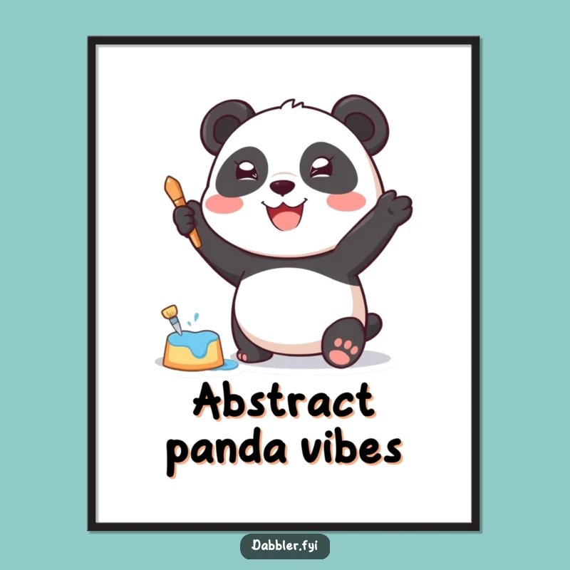 Funny Panda Art Poster: Joyful Panda Painting, Wall Art Gift!