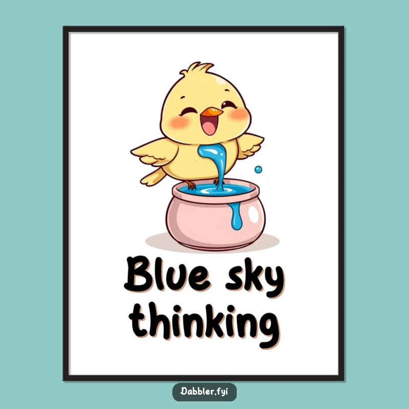 Funny Bird Ink Art Poster: Vibrant Print, Perfect Humorous Gift for Studios