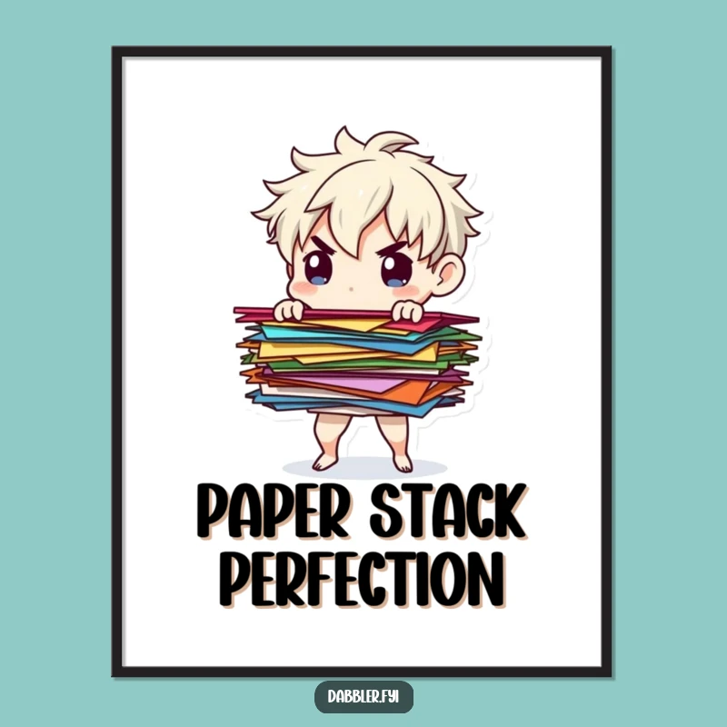 Funny Paper Balancer Poster: Tidy Funny Gift for the Organized Decorator