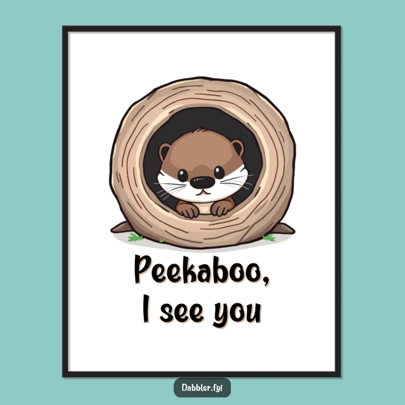 Funny Otter Poster: Whimsical Curiosity Art, Perfect Wall Decor Gift