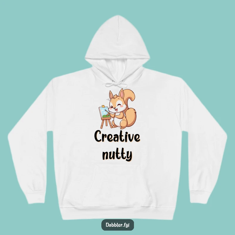 Funny Squirrel Painter Hoodie: Cozy Artist Squirrel, Warm Funny Gift