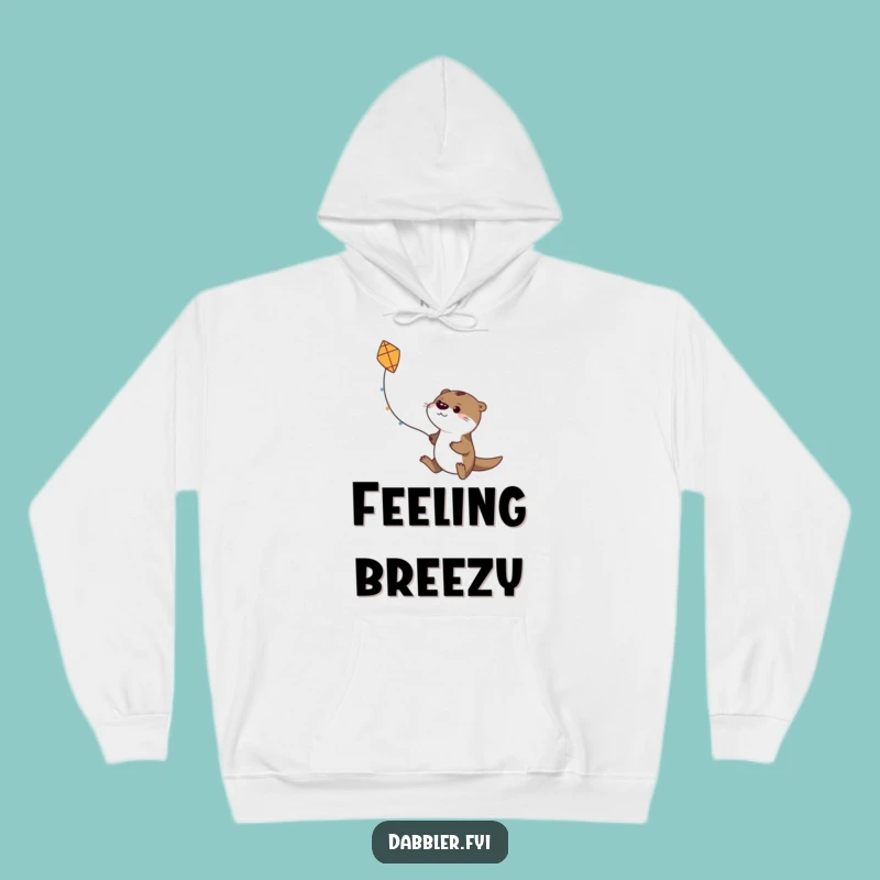 Funny Otter Kite Flyer Hoodie: Cozy Determined Otter, Warm Funny Gift